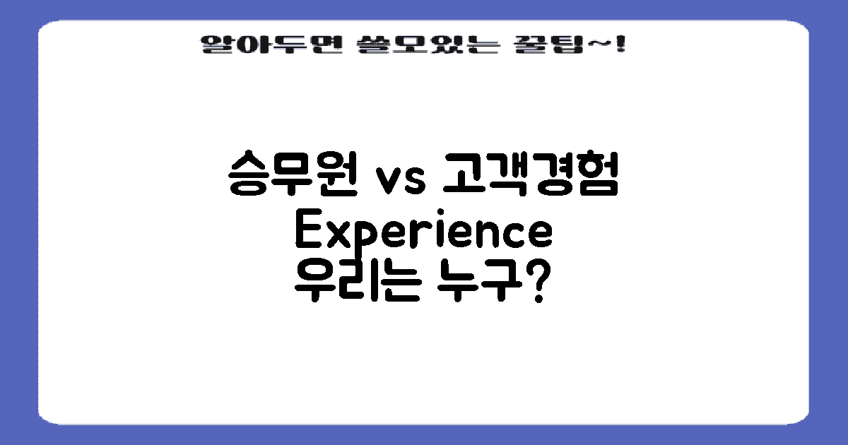 승무원 vs 고객 경험