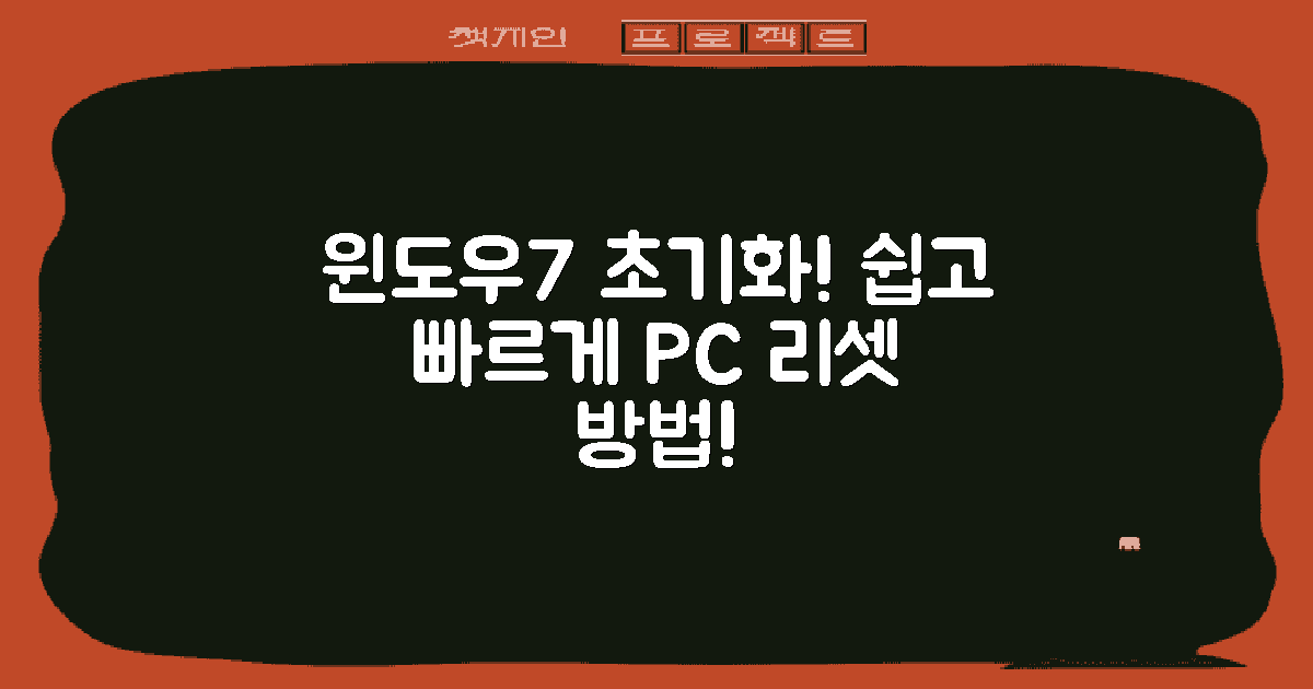 윈도우7 초기화란?