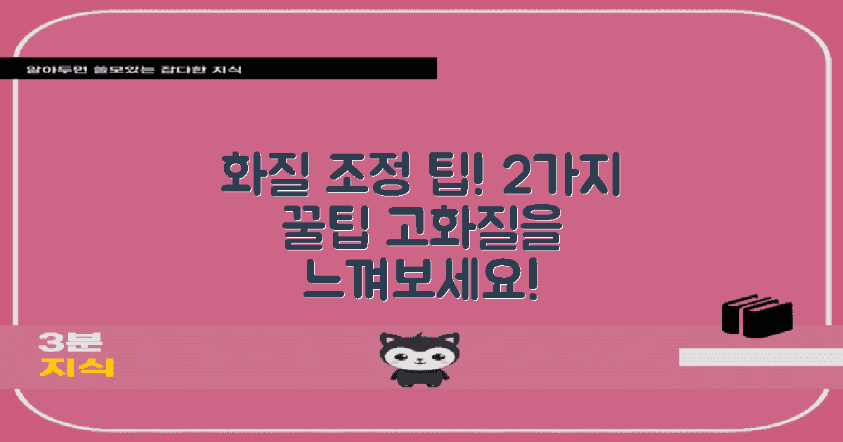 2가지 화질 조정 팁