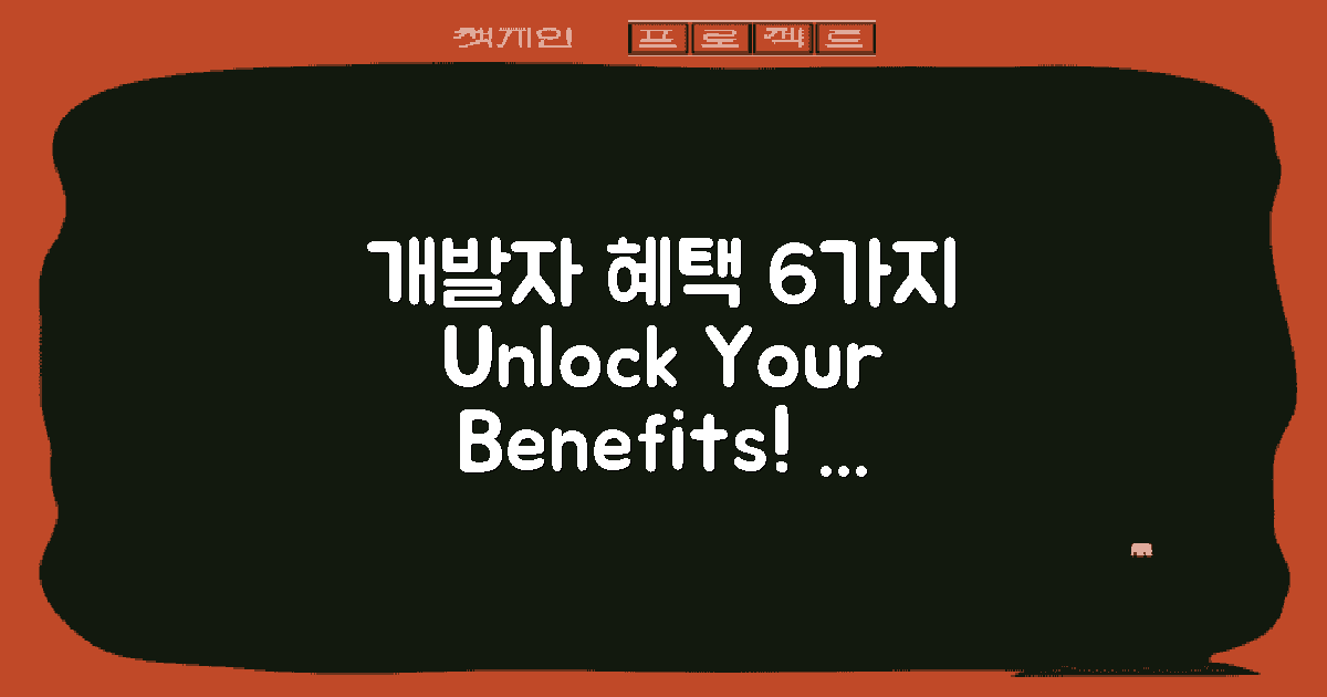 6가지 개발자 혜택