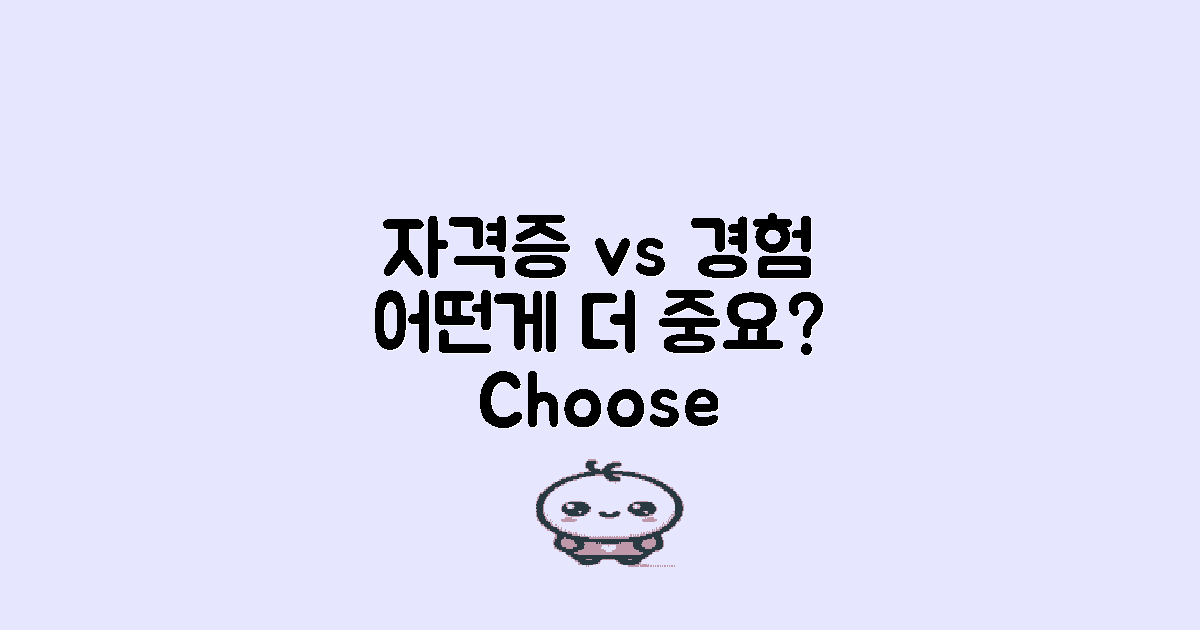 자격증 vs 경험 중요성