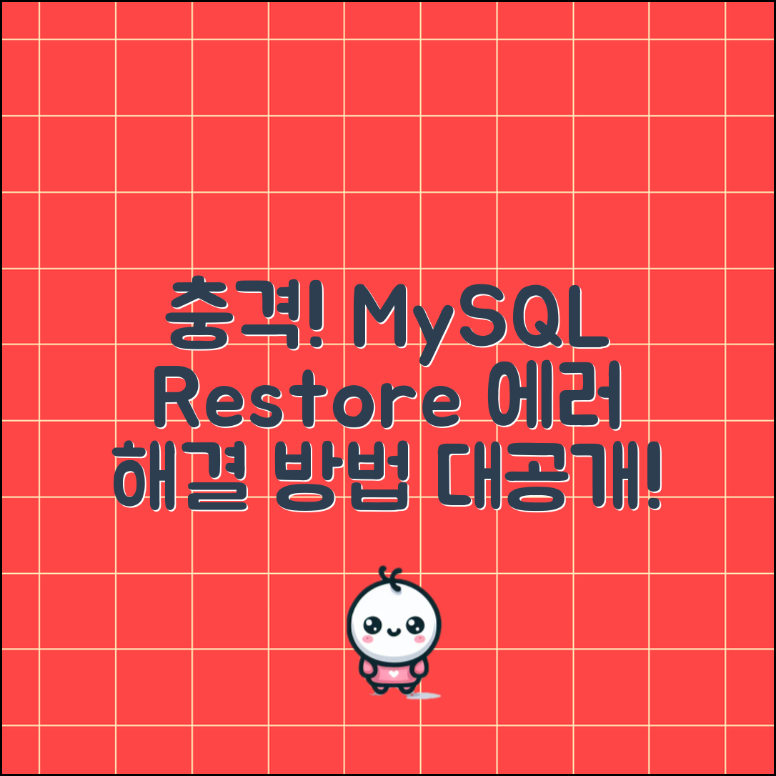 충격적인 MySQL에서 Restore Workspace 에러 해결 방법, 지금 확인하세요!