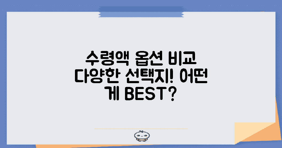 다양한 수령액 옵션 비교