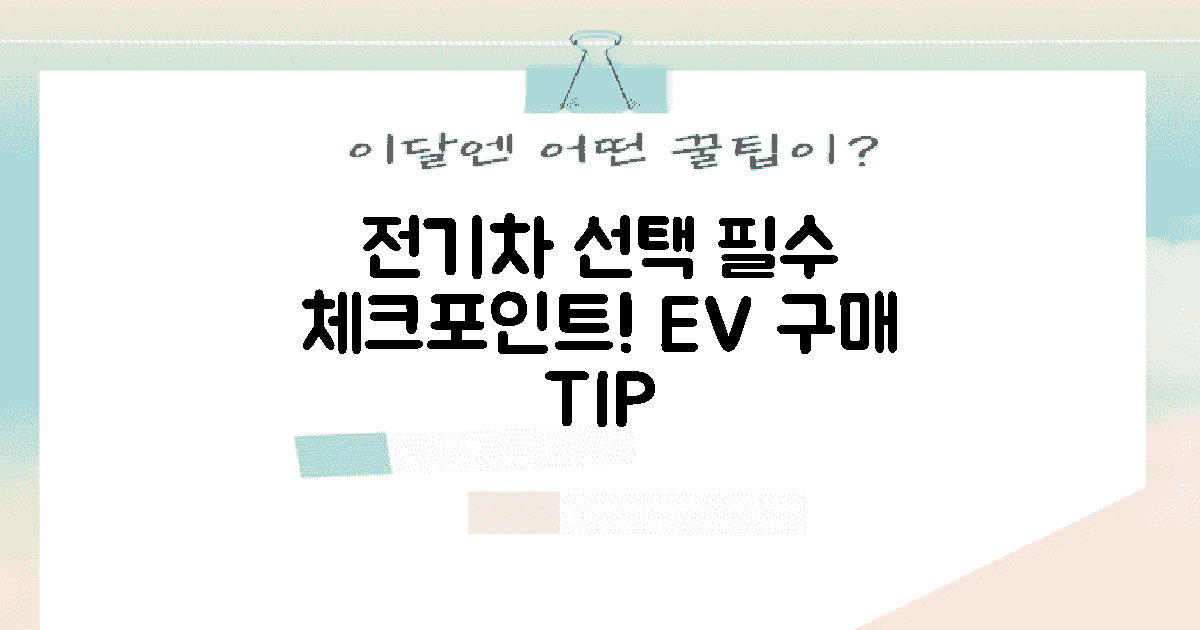 전기차 선택 시 유의점