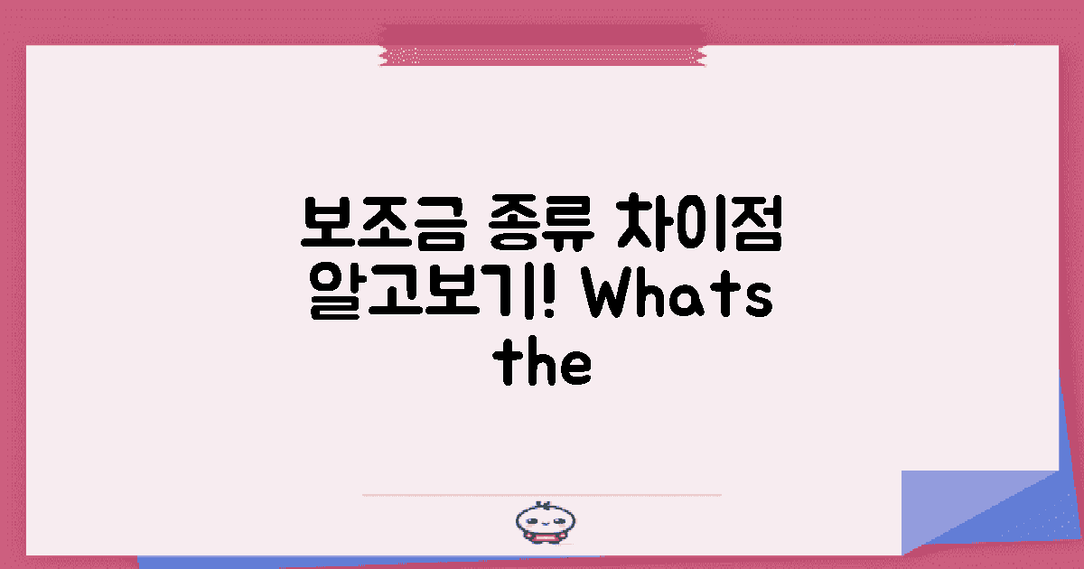 보조금 종류 및 차이