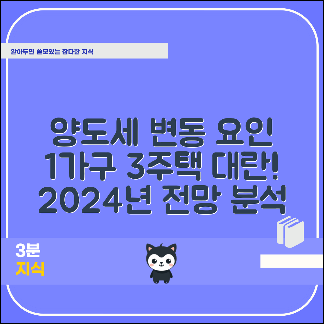 1가구 3주택 양도세의 변동 요인과 2024년 전망 분석