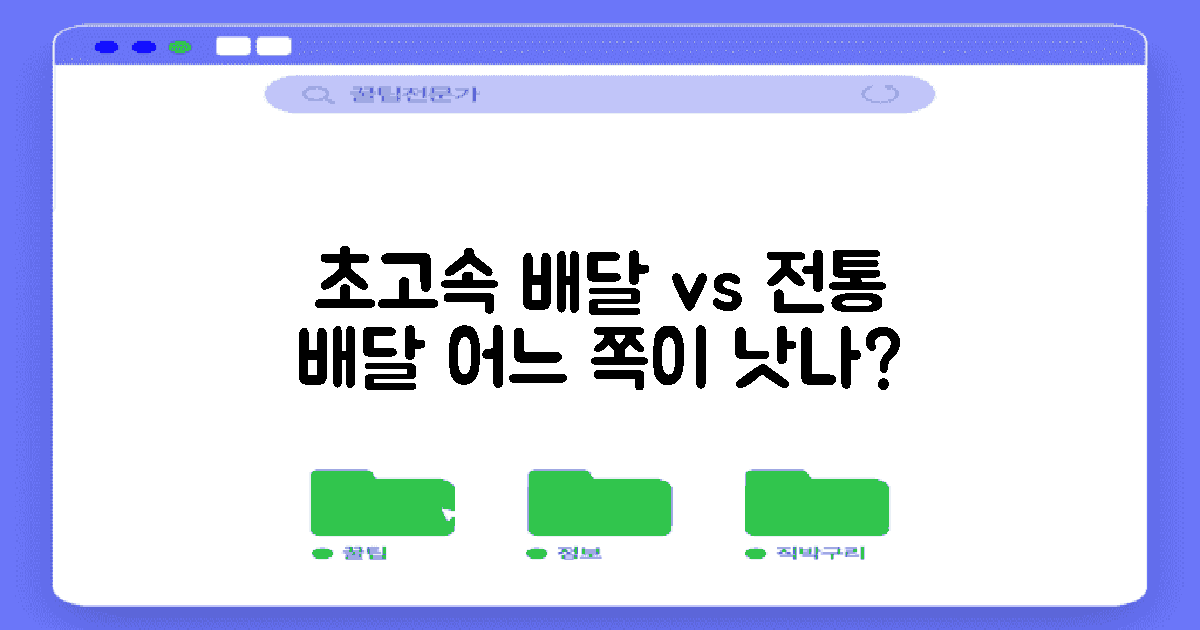 초고속 vs 전통 배달