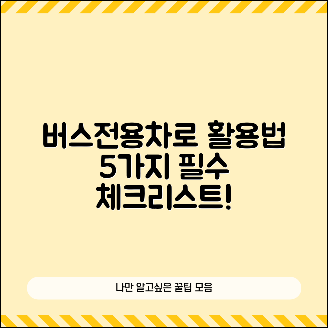 버스전용차로 활용법 5가지 필수 점검사항